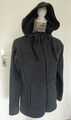 Damen Fleece Hoody Jacke Pullover Gr S 36 Dunkelgrau Schwarz Warm Sweatshirt RV