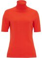 Kurzarm-Pullover mit Rollkragen Gr. 48/50 Blutorange Damen Strickpullover Neu*