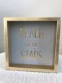 Reach for the Stars 3D Gold Quadrat 14,1 cm x 14,1 cm Schild Fotorahmen Dekoration