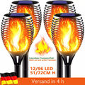 2/4x LED Solar Garten Lampe Leuchte Solarleuchte Beleuchtung Licht Fackel Flamme