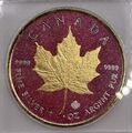 1 oz / Unze Silber - Maple Leaf 2023 - Blattgold Ruby Edition - Nur 50 Stück