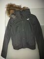 Damen HOLLISTER Gr.S Grau Mit Fellkapuze California All Weather Jacket