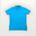 Ralph Lauren Polo Shirt Herren Kurz Arm 100% Baumwolle hellblau Kragen Gr. L