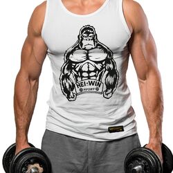 Tank Top Tanktop T-Shirt Tee Muskelshirt Achselshirt Print Herren Hei-Win Sport