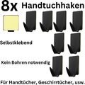 Klebehaken Handtuchhaken Selbstklebend Handtuchhalter Wandhaken schwarz 8 tlg.