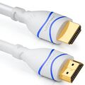 deleyCON 7,5m HDMI Kabel HDMI 2.0 kompatibel 4K UHD 2160p FULL HD 1080p 3D weiß