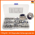 170tlg M3-M12 Stopmuttern Sicherungsmutter Selbstsichernde Muttern Sortiment Set