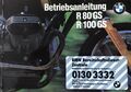 Betriebsanleitung BMW R 80 GS / R 100 GS Bedienungsanleitung 01/1990