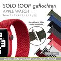 Geflochten Solo Loop Armband für Apple Watch Series 7-3 SE 45-38mm Braided Nylon