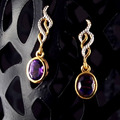 Ohrringe 925 Silber Ohrstecker Gold Amethyst - elegant & attraktiv