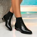 DAMEN STIEFELETTEN ANKLE BOOTS CHELSEA BOOTS SCHWARZ  EU GR 39