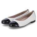 Sioux Damen Ballerinas VILLANELLE Beige Schwarz Leder Lack flexibel rutschfest