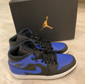 ++ ORIGINAL Nike Air Jordan 1 MID black royal blue 45 US11 UK10 ++