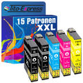 15 Patronen XXL für Epson 18XL XP102 XP202 XP205 XP212 XP215 XP225 XP30 XP302