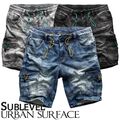 Urban Surface Herren Cargo Jeans Shorts Kurze Hose Bermuda Denim Sweatpants