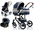 Trally® 3in1 Kinderwagen Komplettset Reisebuggy & Autositz Kombikinderwagen T2