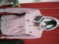 NAKETANO.Damen Kapuzen Strickpullover mit Muster.Grau/Pink.Gr.S/36.!00%-Cotton