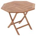 DIVERO Balkontisch Gartentisch Tisch Esstisch Holz Teak klappbar Ø 90 cm 8-eckig