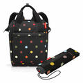 reisenthel Reisestasche allrounder R Set mit umbrella pocket mini Schirm Dots