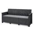 Keter Gartensofa "Emma" 3er Sofa, Loungesofa Garten Terrasse Poly Rattan