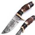 Damast Messer Damaszener Stahl Jagd Knife Damascus Hunting Bowie 6109