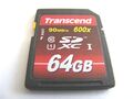 64GB SDXC Card Class 10 600X  90MB/s ( 64 GB SDXC Karte ) TRANSCEND gebraucht