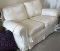 NP 8000,-Hussensofa 2er + 3er + 1er Hocker Samt & Seide Italy Landhausstil