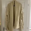 * Gharani Strok Alpaka Wolle Mix Grobstrick kuschelige Winter Strickjacke Gr. 16 creme *