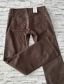 LOX Damen Sommer-Jeans Taupe Gerader Beinverlauf Gr 42 L32