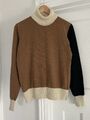 Norse Projects 100% Merinowolle schwarz braun camel Strickpullover Rollkragen L