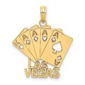 14 Karat Gelbgold LAS VEGAS mit Spielkarten Charm Anhänger für Frauen 2,09 g