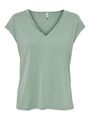 Only Damen Basic T-Shirt Top - OnlFree kurzarm Oberteil V-Ausschnitt