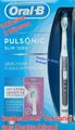 Oral B Pulsonic Slim 1000 elektrische Schallzahnbürste mit 2 Bürsten silber