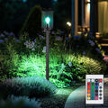 RGB LED Außen Steh Lampe Laterne Alu schwarz Farbwechsler Garten Stand Leuchte