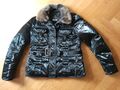 Peuterey Winterjacke Daunenjacke Schwarz Lack Fell Gr it. 48 dt. 42 Pelz Damen