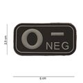 3-D Patch  Blutgruppe  0-negativ ca  2,5 x  5 cm mit Klett-Gegenstück schwarz