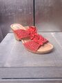 Neuwertige GABOR Sandaletten Gr 40,5 (7) Weite G rot Sandalen Pantoletten #1243