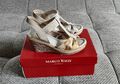 Damen Schuhe Keilabsatz Sandaletten Sandalen Marco Tozzi Gr. 36 taupe comb