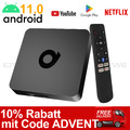 2024 Neu Smart TV BOX 32GB Android 11.0 5G WiFi 4K HDR10+ Quad Core Media Player