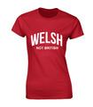 WELSH NOT BRITISH DAMEN T-SHIRT WALES RUGBY FOOTBALL DESIGN FLAGGE FAN GESCHENK TOP