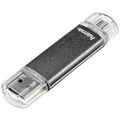 Hama FlashPen "Laeta Twin" USB-Zusatzspeicher Smartphone/Tablet Grau 64 GB US...