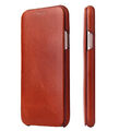 Fierre Shann Echt Leder Slim Flip Schutzhülle Case fr iPhone 13 14 15 16 Pro Max