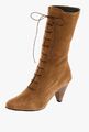 HEINE Damen Veloursleder Stiefel Schnürstiefel "cognac" Gr. 38 UVP: 119€ O36