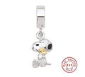 Charm Dangle 925 Silber Hund Snoopy Hug - Anhänger für Pandora Armband