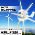 800W 48V Windgenerator Windkraftanlage Windmühlen Windrad Windturbine 6 Blätter