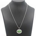 Diamant Jade Anhänger mit Kette 750 Gold Edelstein 18 Kt Gelbgold Wert 2700,-