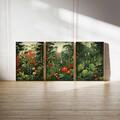 Henri Rousseau Blumen 3er Set Blumen Poster Boho Blumen Wandbild Botanisch A