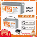 Lithium Batterie 12V 24V 50Ah 140Ah 100Ah 200Ah 300Ah 150Ah LiFePO4 Akku BMS