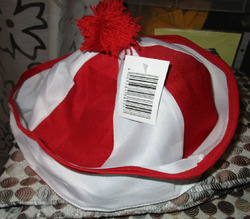 NEU - Hut Matrose Bobbymütze mit Bommel - FRIES - rot weiß - 59 cm      (5)