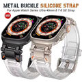 Silikon+Metall Armband Für Apple Watch Band Series Ultra 2 49mm 10 9 8 7 6 5 SE